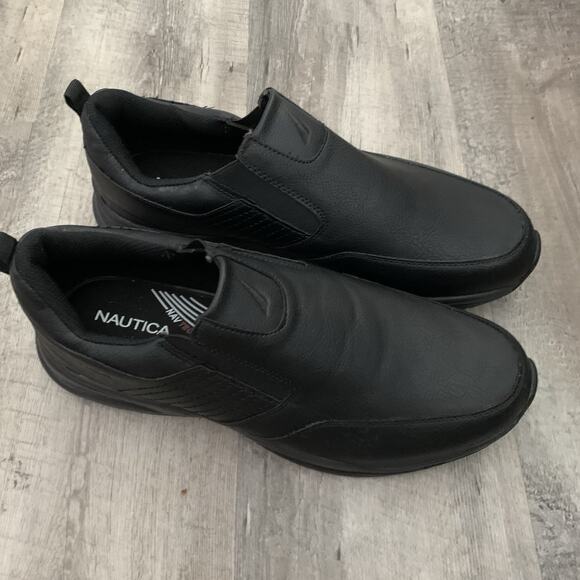 Nautica Orwell Mens Shoes Size 12 Black Comfortable Utility Work Slip On NICE - Picture 1 of 11